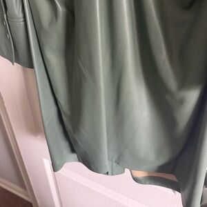 Eloquii Green Faux Leather Mini Dress